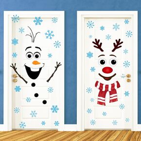 Christmas Door Decorations Christmas Door Stickers Snowman Christmas Decorations Christmas Wall Stickers Christmas Snowman Stickers for Christmas Window Wall Decorations