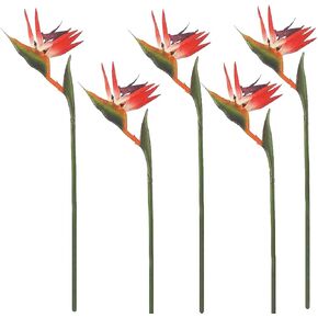 Calcifer 32'' Real Touch Bird of Paradise Artificial Flowers Bouquet for Home Garden Decoration/Wedding Party Decor (Goldenrod,5 Stems)