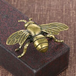 Garneck 2pcs Retro Bee Figurine Brass Ornament,Bee Decoration Rustic Miniature Feng Bee Sculpture for Festival Favors Decoration