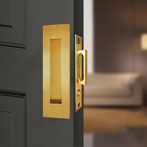 Recessed Finger Flush Pulls with Edge Pull - Suitable for Pocket Door,Closet Door,Sliding Doors, Barn Door Handle Hardware(Black, 4.72Inch)
