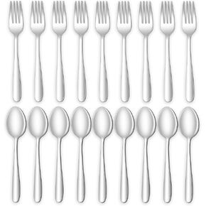 24-piece Forks and Spoons Silverware Set, Amafox Food Grade Stainless Steel Flatware Cutlery Set for Home, Kitchen and Restaurant, Spoons and Forks Set, Dinner forks Mirror Polished, Dishwasher Safe