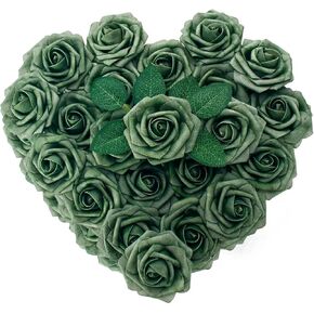 [25PCS] Isquene Beige Roses Artificial Flowers with Long Stem Real Touch Fake Foam Roses for Decoration DIY Wedding Bouquets Centerpieces Bridal Shower Mothers Day Party Flower Arrangements Home Decor