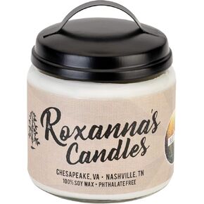 Blue Spruce Scented Soy Candle with Crackling Wooden Wick | Handmade Artisan Scented Natural Fragrances Infused with Essential Oils, Non-GMO Wax, Large 16oz Jar 120+ Hours Burn Time