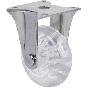 Schioppa, FLAP 210 GEL Clear, 2" (50 mm) Rigid Non-Brake Caster, Non-Marking Polyurethane Whl, 90 lbs, Plate: 1-21/32 x 1-21/32" (BH 1-1/4 x 1-1/4")