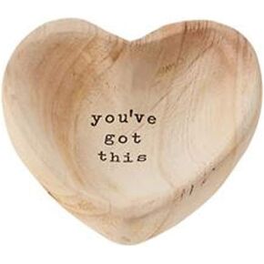 Mud Pie GOT This Wood Heart Trinket, 5" x 5"