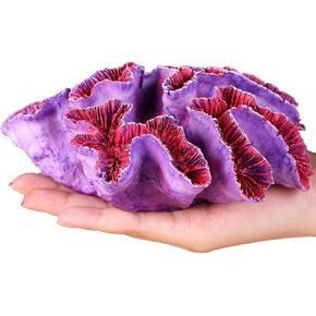Purple Coral Reef Decor Sculpture, Faux Coral Coastal Theme Home Decor, Bathroom, Living Room, Office, Desktop, Beach Theme Room Decor (Purple)