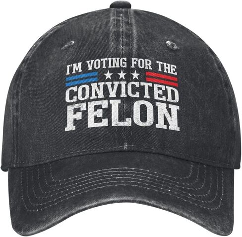 I'm Voting for The Convicted Felon Funny Baseball Hat Classic Cap Adjustable Strap for Men Women in Saudi Arabia