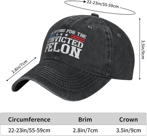 I'm Voting for The Convicted Felon Funny Baseball Hat Classic Cap Adjustable Strap for Men Women in Saudi Arabia