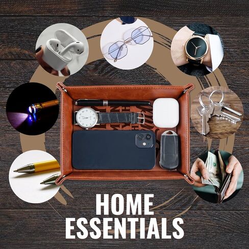 INNObeta Pappy Gifts Valet Tray, PU Leather Bedside Tray with Keychain for Grandpa, Perfect for Father's Day, Birthday, Christmas - The Man The Myth The Legend in Saudi Arabia