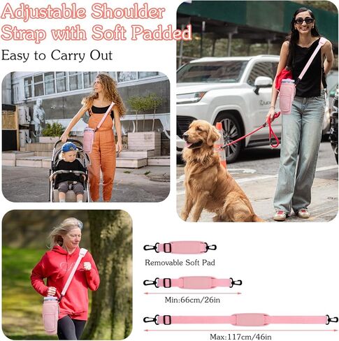 Water Bottle Carrier Bag Fit for 40oz Stanley Tumbler with Handle, Water Bottle Holder Bag with Adjustable Shoulder Strap for Stanley for Hiking Travelling Camping in Kuwait