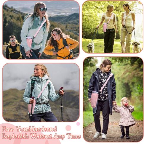 Water Bottle Carrier Bag Fit for 40oz Stanley Tumbler with Handle, Water Bottle Holder Bag with Adjustable Shoulder Strap for Stanley for Hiking Travelling Camping in Kuwait