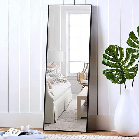 NeuType 59'x16' Full Length Wall Mirror, Black, Aluminum Alloy Frame, Explosion-Proof Glass, Modern, Wall Mount in Saudi Arabia