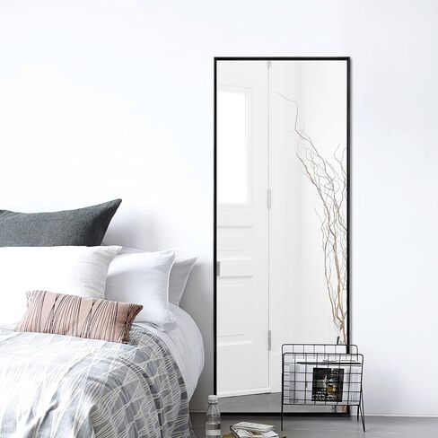 NeuType 59'x16' Full Length Wall Mirror, Black, Aluminum Alloy Frame, Explosion-Proof Glass, Modern, Wall Mount in Saudi Arabia