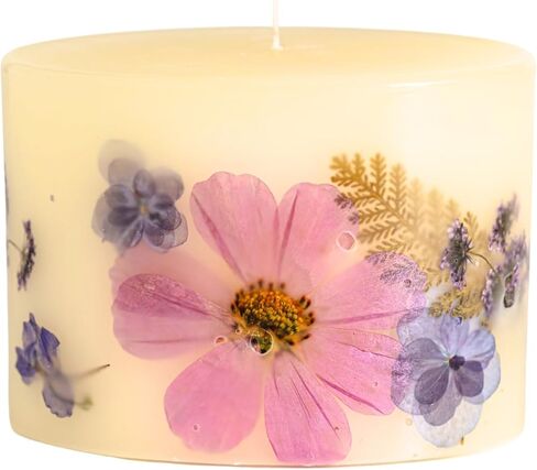 Rosy Rings Round Botanical Candle Roman Lavender - Aromatherapy Candles, Luxury Candles, Long Lasting Candles, Botanical Candles, Candle Gift Sets, Home Decor (Small) in Saudi Arabia