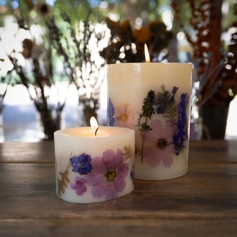 Rosy Rings Round Botanical Candle Roman Lavender - Aromatherapy Candles, Luxury Candles, Long Lasting Candles, Botanical Candles, Candle Gift Sets, Home Decor (Small) in Saudi Arabia