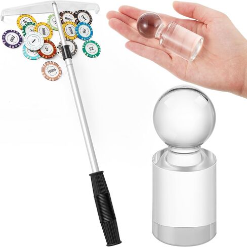 Telescopic Roulette Chip Rake and Roulette Marker Adjustable Poker Chip Rake Acrylic Win Marker Chip Push Chips Harrow Collector for Roulette Wheel Table Game in Saudi Arabia