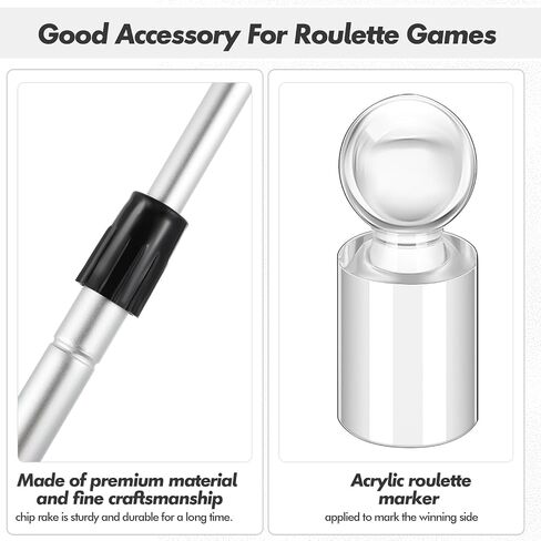 Telescopic Roulette Chip Rake and Roulette Marker Adjustable Poker Chip Rake Acrylic Win Marker Chip Push Chips Harrow Collector for Roulette Wheel Table Game in Saudi Arabia