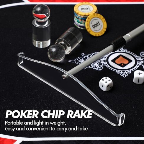 Telescopic Roulette Chip Rake and Roulette Marker Adjustable Poker Chip Rake Acrylic Win Marker Chip Push Chips Harrow Collector for Roulette Wheel Table Game in Saudi Arabia