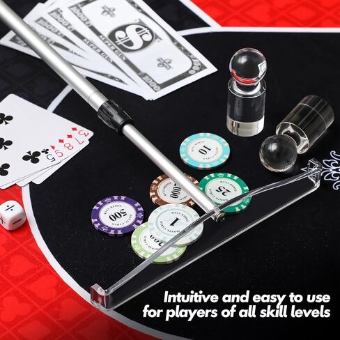 Telescopic Roulette Chip Rake and Roulette Marker Adjustable Poker Chip Rake Acrylic Win Marker Chip Push Chips Harrow Collector for Roulette Wheel Table Game in Saudi Arabia