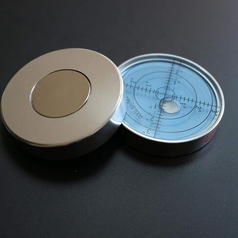 Magnetic Metal Large Spirit Bubble Level 60mm Diameter, 2 23/64, Degrees, Circular, Surface Level - Metal Housing, Bulls Eye Bullseye Vial Round, Blue/Silver in Saudi Arabia
