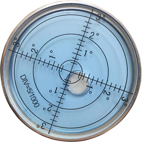 Magnetic Metal Large Spirit Bubble Level 60mm Diameter, 2 23/64, Degrees, Circular, Surface Level - Metal Housing, Bulls Eye Bullseye Vial Round, Blue/Silver in Saudi Arabia