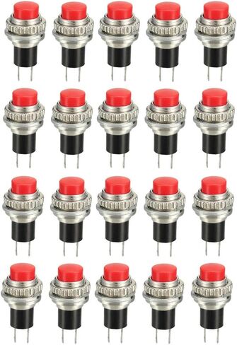 uxcell 10mm Mounting Hole Momentary Push Button Switch SPST NO 20pcs in Saudi Arabia