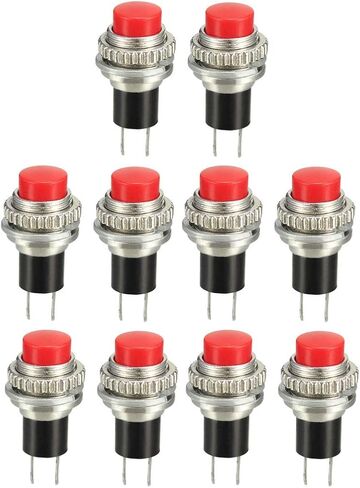 uxcell 10mm Mounting Hole Momentary Push Button Switch SPST NO 20pcs in Saudi Arabia