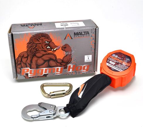 Malta Dynamics Pygmy Hog Web Self-Retracting Lifeline with Steel Snap Hook, OSHA/ANSI Compliant in Saudi Arabia