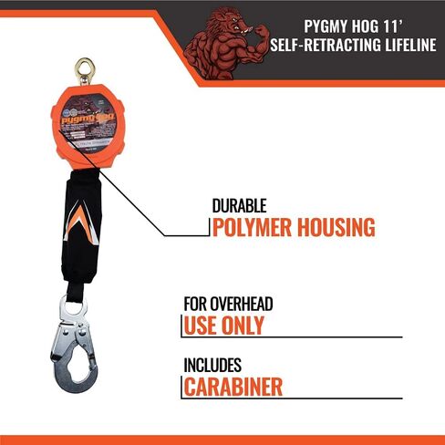 Malta Dynamics Pygmy Hog Web Self-Retracting Lifeline with Steel Snap Hook, OSHA/ANSI Compliant in Saudi Arabia