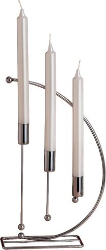 NOTA Model Metal 3-Piece Candle Holders for Table - Elegant Home Decor for Tables - Durable Iron Construction - Gold Candlestick Holder Set for Taper and 3- Wick Candles - 32cm Height (Gold) in Saudi Arabia