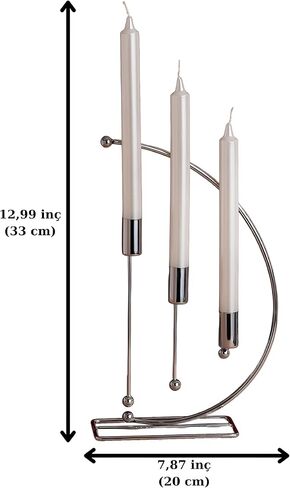 NOTA Model Metal 3-Piece Candle Holders for Table - Elegant Home Decor for Tables - Durable Iron Construction - Gold Candlestick Holder Set for Taper and 3- Wick Candles - 32cm Height (Gold) in Saudi Arabia