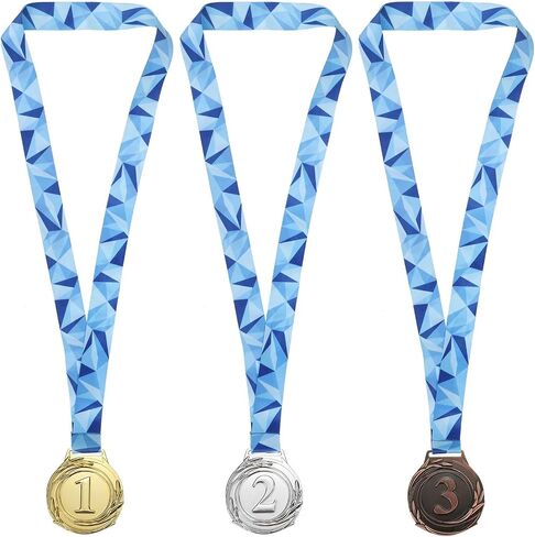 PATIKIL 2.56 Inch Gold Silver Bronze Winner Award Medals, 3 Pack Olympic Style Award Medals 1st 2nd 3rd Prizes with Ribbon for Games Sports Competitions in Saudi Arabia