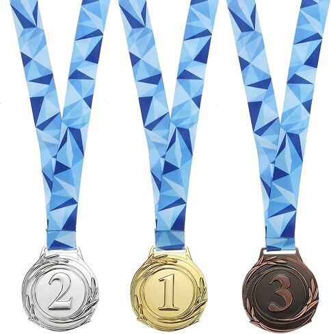 PATIKIL 2.56 Inch Gold Silver Bronze Winner Award Medals, 3 Pack Olympic Style Award Medals 1st 2nd 3rd Prizes with Ribbon for Games Sports Competitions in Saudi Arabia