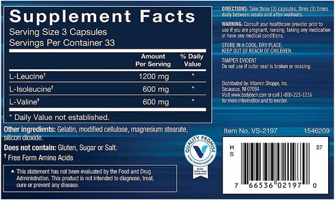 BodyTech BCAA 2:1:1 Ratio (100 Capsules) in Kuwait