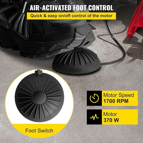 VEVOR 75 قدم × 3/8 بوصة منظف 370 وات آلة تنظيف الصرف المفتوح لأنابيب 1 إلى 4 بوصة، أحمر in Saudi Arabia