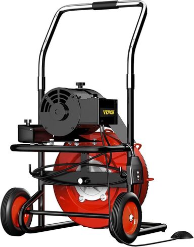 VEVOR 75 قدم × 3/8 بوصة منظف 370 وات آلة تنظيف الصرف المفتوح لأنابيب 1 إلى 4 بوصة، أحمر in Saudi Arabia