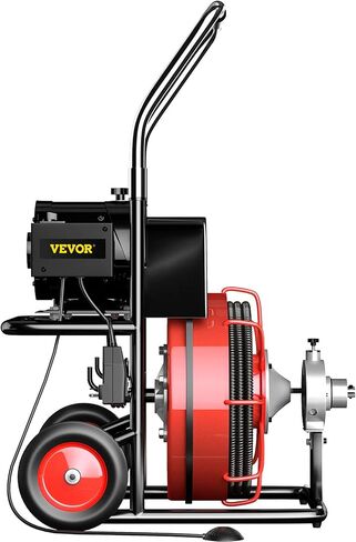 VEVOR 75 قدم × 3/8 بوصة منظف 370 وات آلة تنظيف الصرف المفتوح لأنابيب 1 إلى 4 بوصة، أحمر in Saudi Arabia