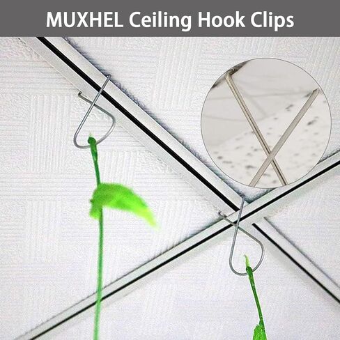 200 Pcs Drop Ceiling Hook Clips, Silver Drop Ceiling Clips, Hanging Hooks Clips Suspended Ceiling Hooks for Classroom, Office, Home and Wedding Decoration in Saudi Arabia