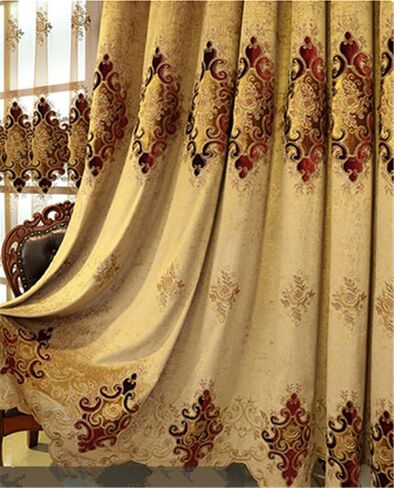 European Brown Burgundy Waterfall Valances for Windows Swag Waterfall Valance with Beads European Chenille Curtain Valance for Living Room 1 Panel in Saudi Arabia