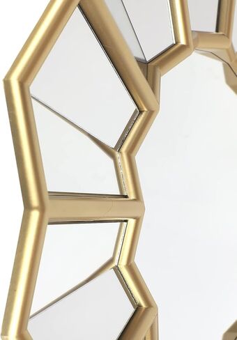 مرآة ذهبية مستديرة مقاس 24 بوصة لتزيين حائط غرفة المعيشة، مرآة حمام دائرية بإطار ذهبي، مرآة زينة دائرية مزخرفة، (IMP8570) in Kuwait