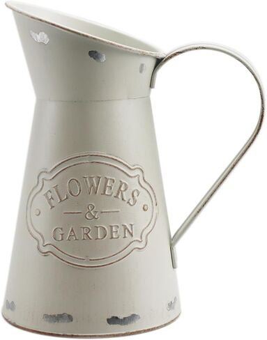 إبريق مزخرف من المجلفن الريفي مقاس 7.7 بوصة، مزهرية زهور عتيقة مع تحيات، إبريق ريفي لبيت المزرعة لغرفة المعيشة وغرفة النوم والمطبخ والمكتب in Kuwait