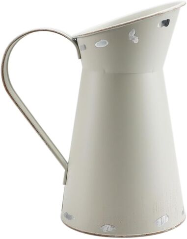 إبريق مزخرف من المجلفن الريفي مقاس 7.7 بوصة، مزهرية زهور عتيقة مع تحيات، إبريق ريفي لبيت المزرعة لغرفة المعيشة وغرفة النوم والمطبخ والمكتب in Kuwait