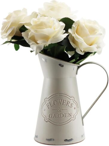 إبريق مزخرف من المجلفن الريفي مقاس 7.7 بوصة، مزهرية زهور عتيقة مع تحيات، إبريق ريفي لبيت المزرعة لغرفة المعيشة وغرفة النوم والمطبخ والمكتب in Kuwait