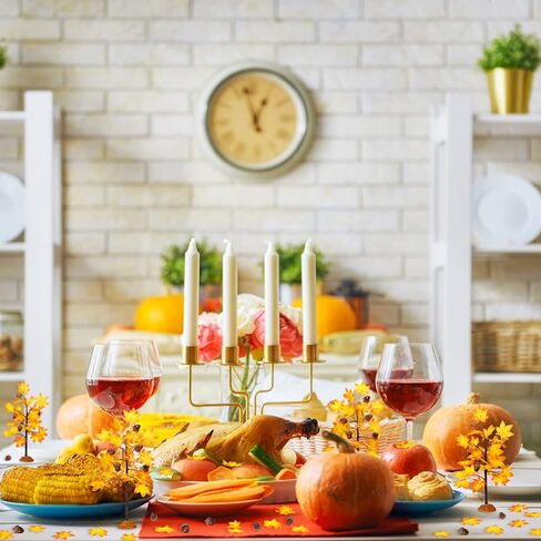 مجموعة قرية Xinnun لعيد الشكر، 4 قطع، شجرة قيقب الخريف في قرية الخريف الاصطناعية مع 10 بلوط و50 ورقة قيقب، نموذج شجرة بلاستيكية مصغرة، وعاء نبات المناظر الطبيعية لديكور الحفلات in Kuwait