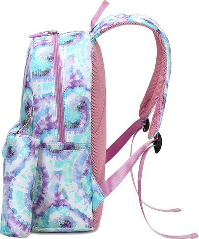 Joyfulife Girls Backpacks, Tie Dye Backpack for Girls Kids Bookbags School Backpack with Lunch Box (Tie Dye Black) in Saudi Arabia