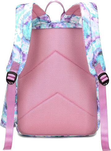 Joyfulife Girls Backpacks, Tie Dye Backpack for Girls Kids Bookbags School Backpack with Lunch Box (Tie Dye Black) in Saudi Arabia
