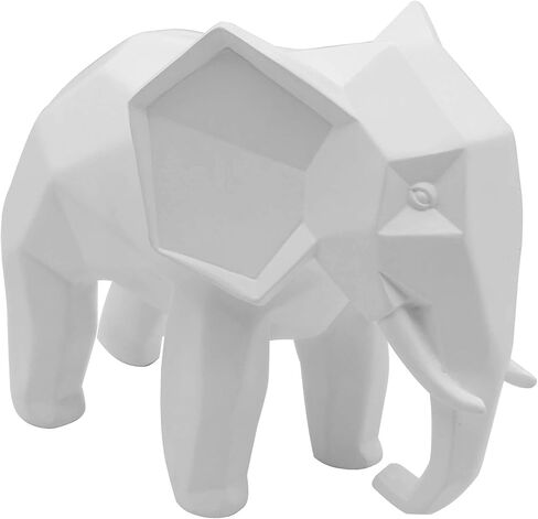 Home Decor Abstract Elephant Sculpture - Modern Geometric Elephant Resin Statues Accessories Crafts Sculpture Ornaments (Black) in Saudi Arabia