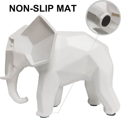 Home Decor Abstract Elephant Sculpture - Modern Geometric Elephant Resin Statues Accessories Crafts Sculpture Ornaments (Black) in Saudi Arabia