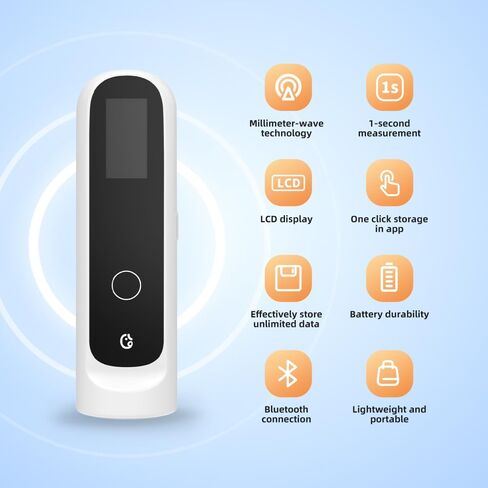 قياس الارتفاع الذكي عالي الدقة من ELLIE للأطفال - تصميم لاسلكي محمول على الحائط مع شاشة LCD مع تطبيق لتتبع الارتفاع وإدارة البيانات in Kuwait