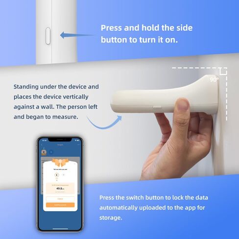 قياس الارتفاع الذكي عالي الدقة من ELLIE للأطفال - تصميم لاسلكي محمول على الحائط مع شاشة LCD مع تطبيق لتتبع الارتفاع وإدارة البيانات in Kuwait
